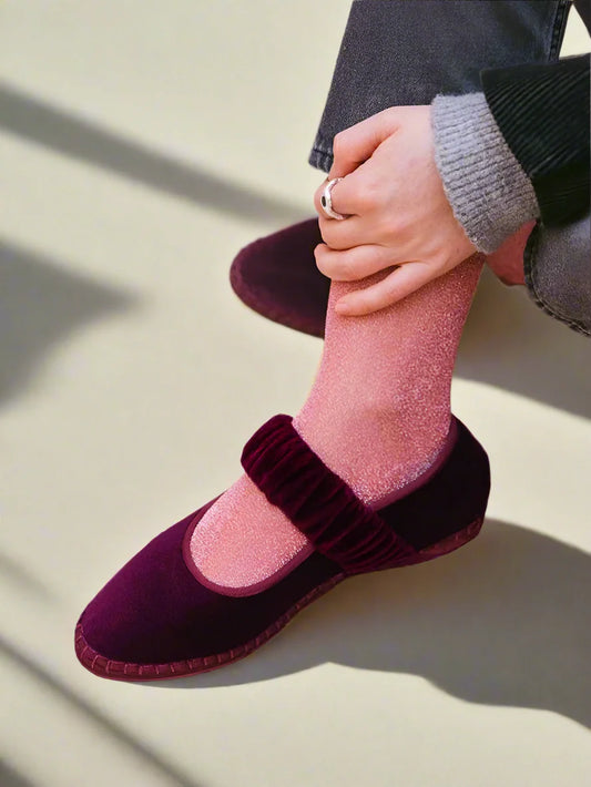 Baleriny Damskie Welurowe Mary Jane Komfortowe - Matikas